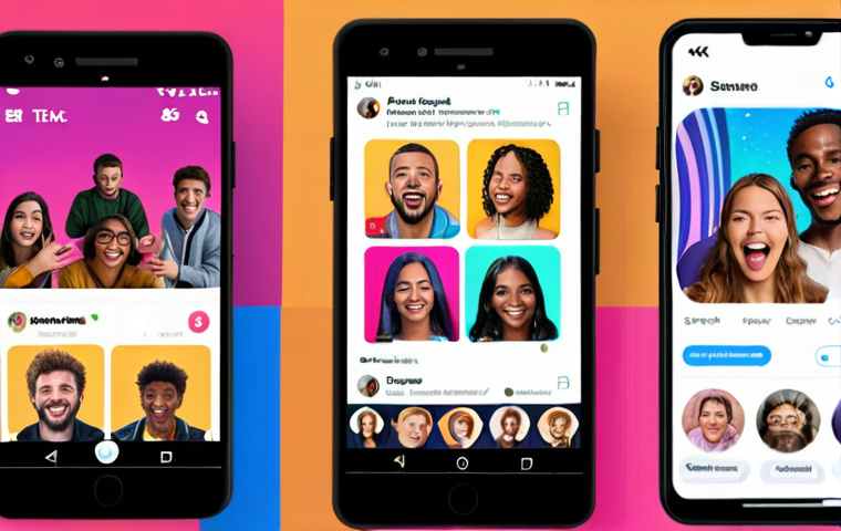 **Image Prompt:** A vibrant, diverse group of people interacting enthusiastically around multiple glowing smartphone screens displaying various social media platforms (Instagram, TikTok, LinkedIn). Focus on positive expressions and engaged interactions. In the background, subtle icons representing SEO optimization (search bars, gears) should be visible. The overall style should be modern, energetic, and tech-forward.