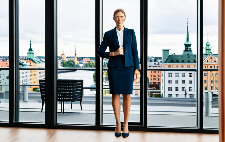 미디어 트레이닝 - Modern Office Environment**

"A professional businesswoman in a stylish, fully clothed, knee-length ...