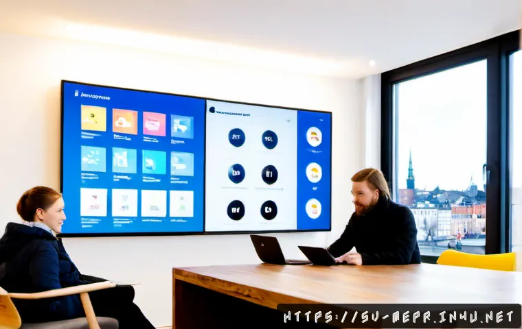 미디어 환경 변화에 따른 PR 전략 - Photorealistic modern Stockholm communications team in a bright Scandinavian office, diverse profess...